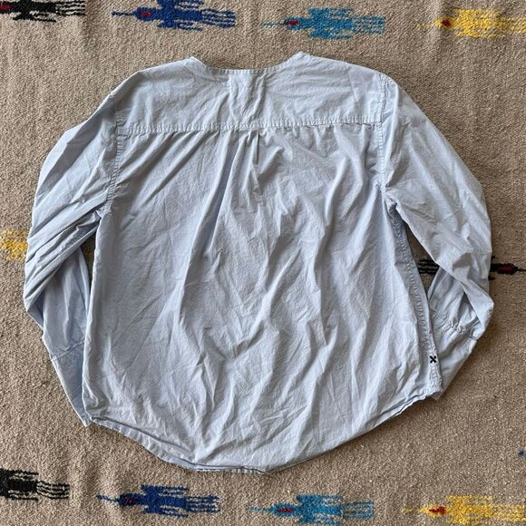 Alex Mill 100% Cotton Crosby Oversized V-Neck Button Up Blouse in Light Blue Siz - Picture 2 of 4